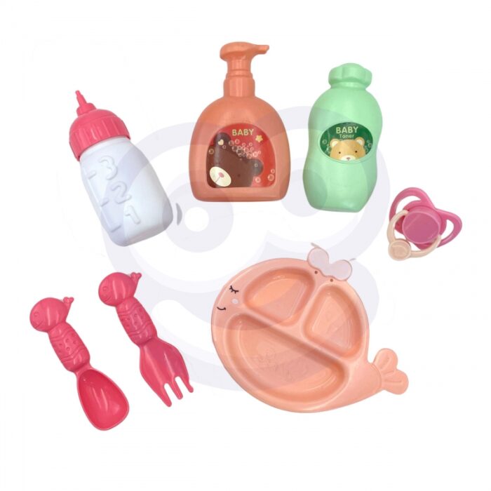 WOOPIE ROYAL Lalka Bobas 36 cm w Ubranku z Misiem Akcesoria do Karmienia - obrazek 13