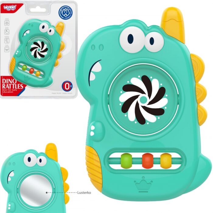 WOOPIE BABY Zabawka Sensoryczna Gryzak Lusterko Dino - obrazek 6