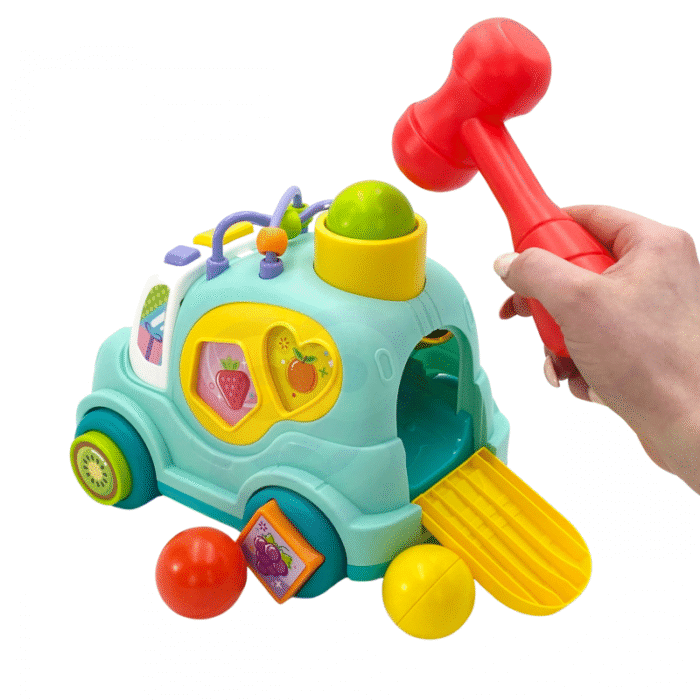 WOOPIE BABY Interaktywny Samochodzik Muzyczny Sorter Montessori Niebieski - obrazek 9