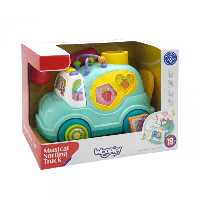 WOOPIE BABY Interaktywny Samochodzik Muzyczny Sorter Montessori Niebieski - obrazek 13