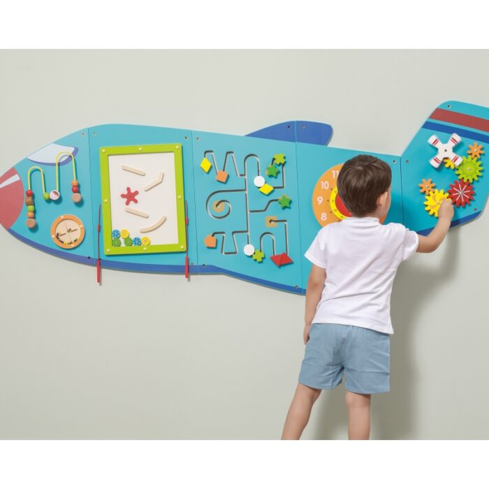 VIGA Drewniana Tablica Sensoryczna Manipulacyjna Samolot Certyfikat FSC Montessori - obrazek 4
