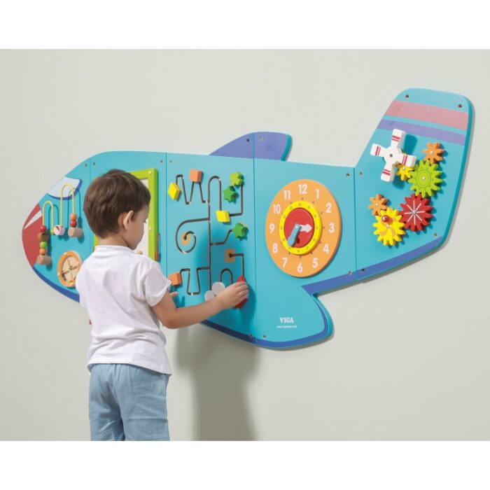 VIGA Drewniana Tablica Sensoryczna Manipulacyjna Samolot Certyfikat FSC Montessori - obrazek 5