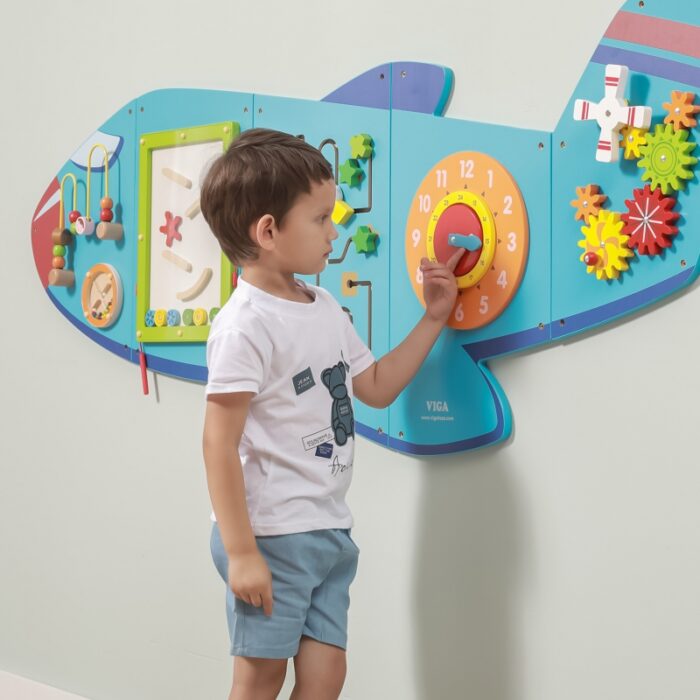 VIGA Drewniana Tablica Sensoryczna Manipulacyjna Samolot Certyfikat FSC Montessori - obrazek 6