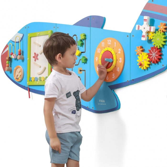 VIGA Drewniana Tablica Sensoryczna Manipulacyjna Samolot Certyfikat FSC Montessori - obrazek 8