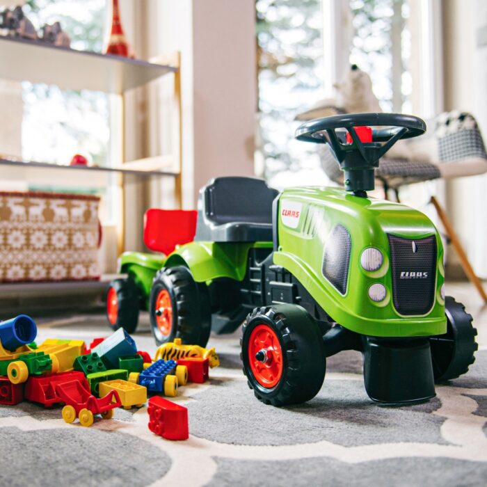 FALK Traktorek Baby Claas Zielony z Przyczepką + akc. od 1 roku - obrazek 2