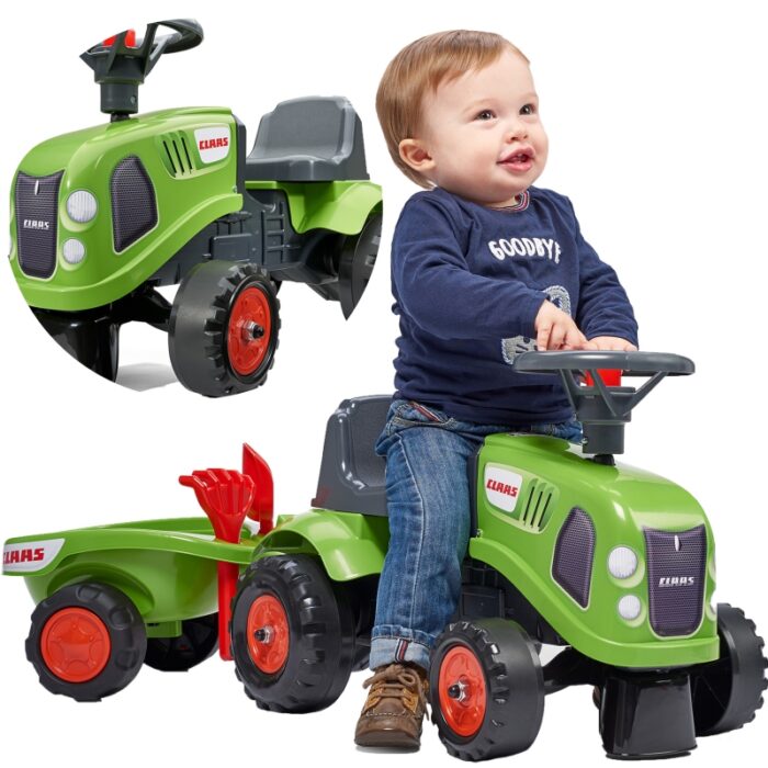 FALK Traktorek Baby Claas Zielony z Przyczepką + akc. od 1 roku - obrazek 12