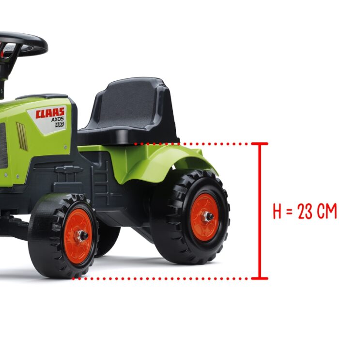FALK Traktorek Baby Claas Axos 310 Zielony z Przyczepką od 1 roku - obrazek 9