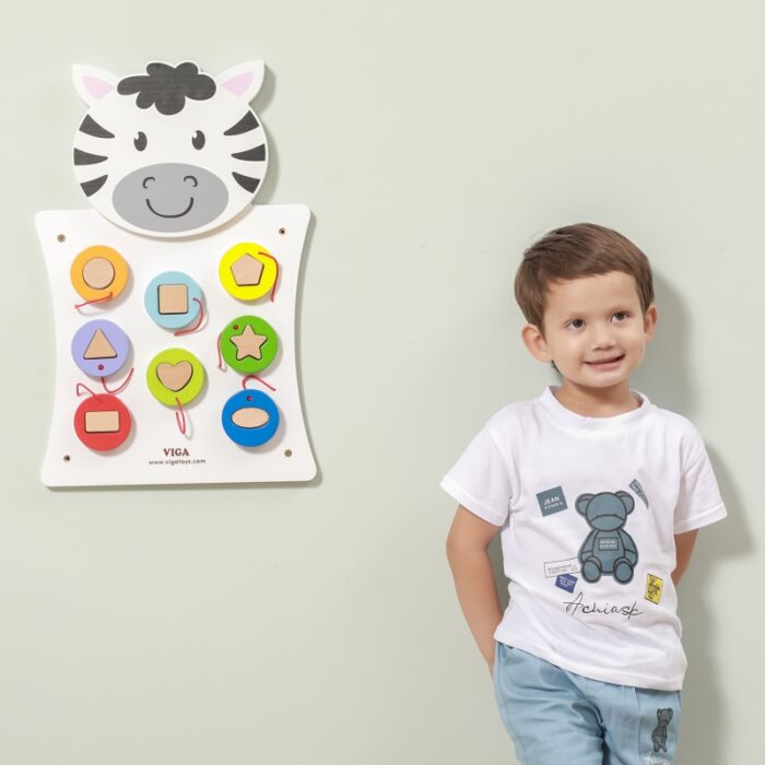 VIGA Drewniana Tablica Manipulacyjna Zebra Certyfikat FSC Montessori - obrazek 3
