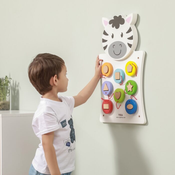 VIGA Drewniana Tablica Manipulacyjna Zebra Certyfikat FSC Montessori - obrazek 4