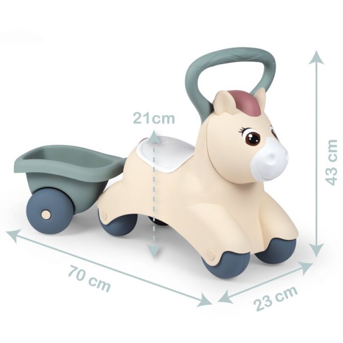 SMOBY Little Pierwszy Jeździk Pony Ride-On Kucyk z Przyczepką - obrazek 8