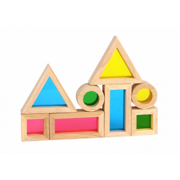 TOOKY TOY Drewniane Kolorowe Klocki Lustra Zestaw 8 el. FSC - obrazek 2