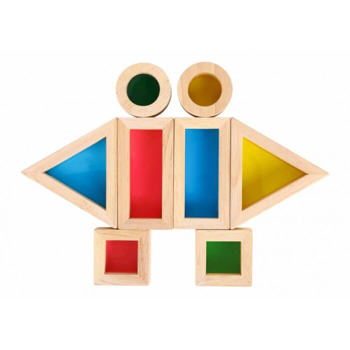 TOOKY TOY Drewniane Kolorowe Klocki Lustra Zestaw 8 el. FSC - obrazek 4