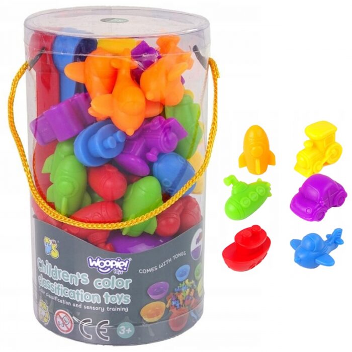 WOOPIE Gra Edukacyjna Montessori Sorter Kolorów Pojazdy 44 el. - obrazek 11