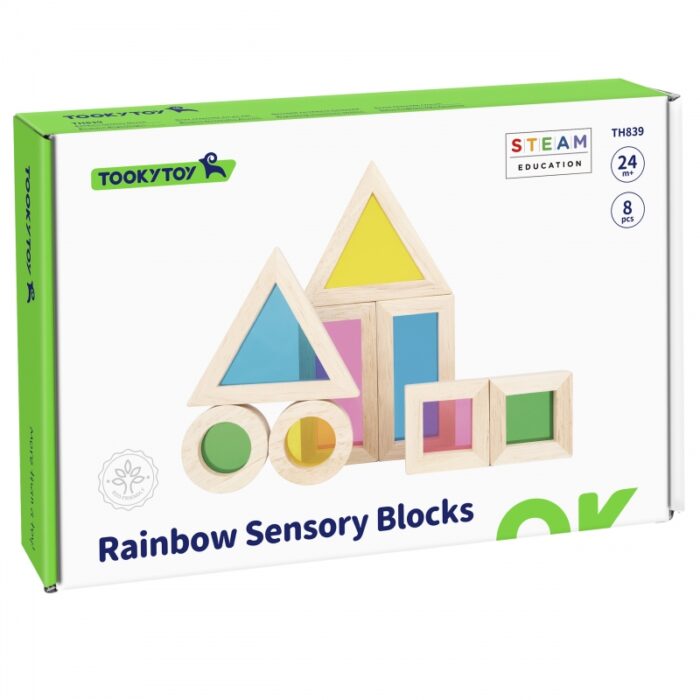TOOKY TOY Drewniane Kolorowe Klocki Lustra Zestaw 8 el. FSC - obrazek 8