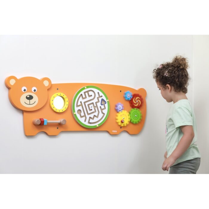 VIGA Tablica Sensoryczna Manipulacyjna Miś Certyfikat FSC Montessori - obrazek 5
