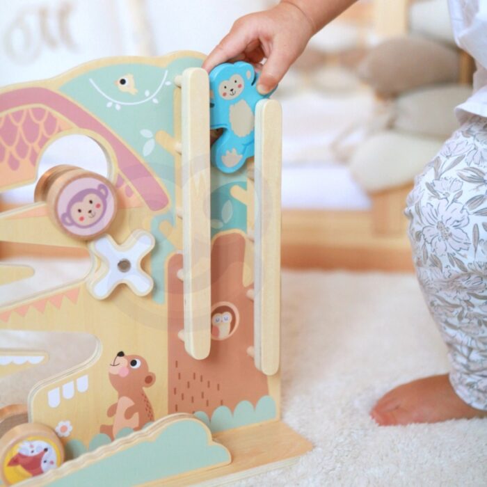 TOOKY TOY Labirynt Tablica Edukacyjna Tor 2w1 Labirynt Drewniany - obrazek 2