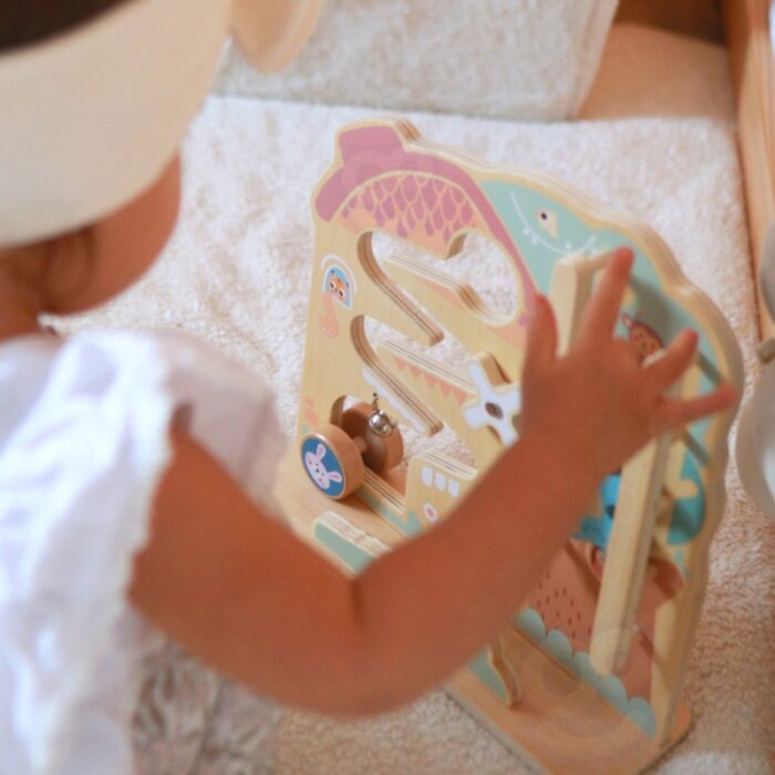 TOOKY TOY Labirynt Tablica Edukacyjna Tor 2w1 Labirynt Drewniany - obrazek 3