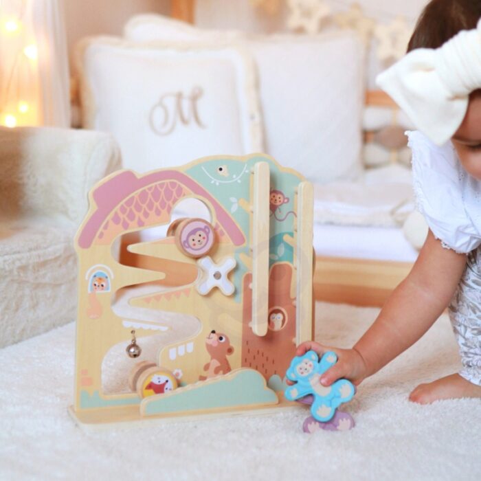 TOOKY TOY Labirynt Tablica Edukacyjna Tor 2w1 Labirynt Drewniany - obrazek 4