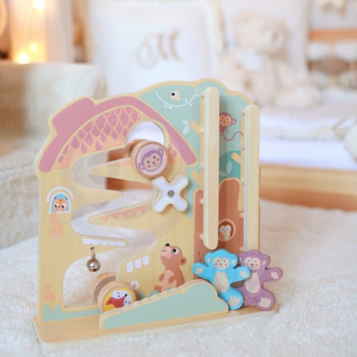 TOOKY TOY Labirynt Tablica Edukacyjna Tor 2w1 Labirynt Drewniany - obrazek 7