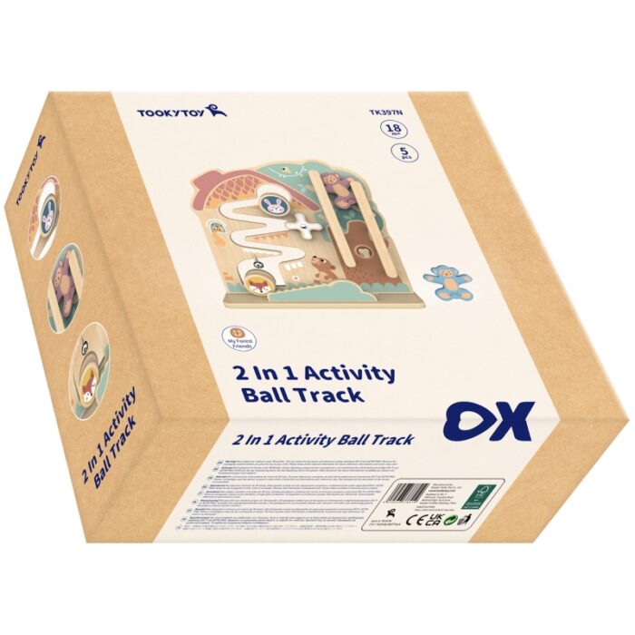 TOOKY TOY Labirynt Tablica Edukacyjna Tor 2w1 Labirynt Drewniany - obrazek 9
