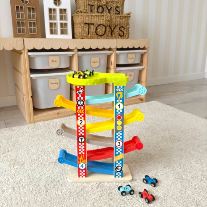 TOOKY TOY Kolorowa  Zjeżdżalnia Tor Dla Samochodów - obrazek 4
