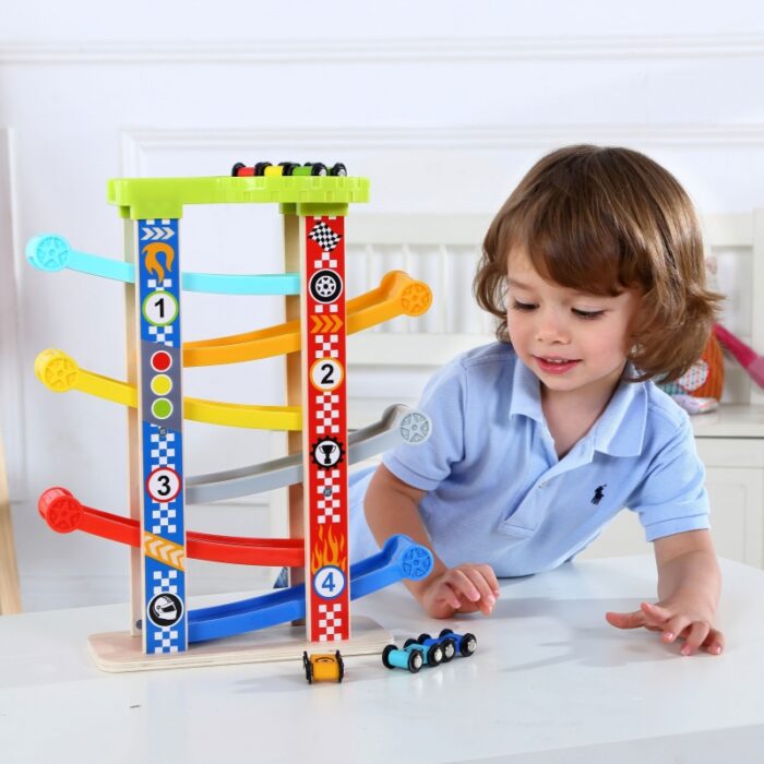 TOOKY TOY Kolorowa  Zjeżdżalnia Tor Dla Samochodów - obrazek 6
