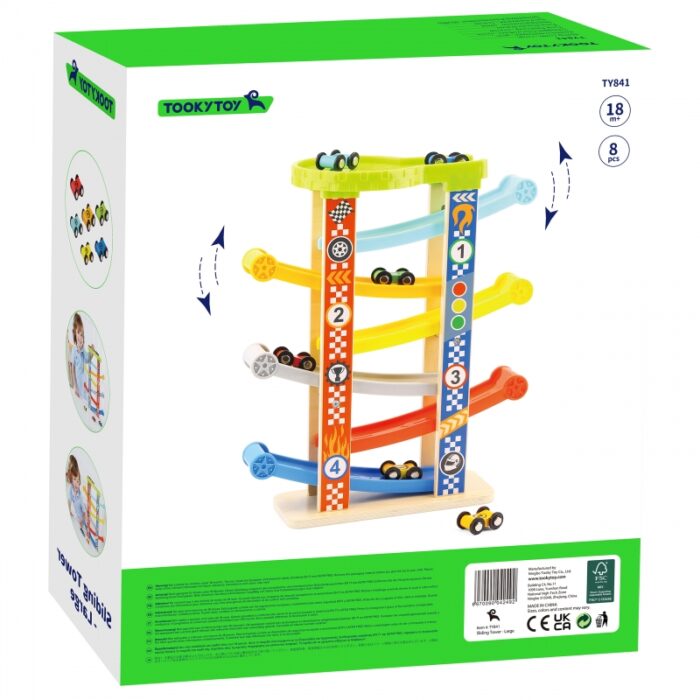 TOOKY TOY Kolorowa  Zjeżdżalnia Tor Dla Samochodów - obrazek 16