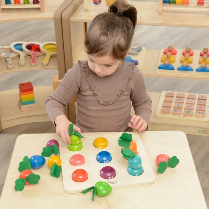 MASTERKIDZ Tablica Edukacyjna Warzywa Nauka Liczb i Kolorów Montessori - obrazek 2