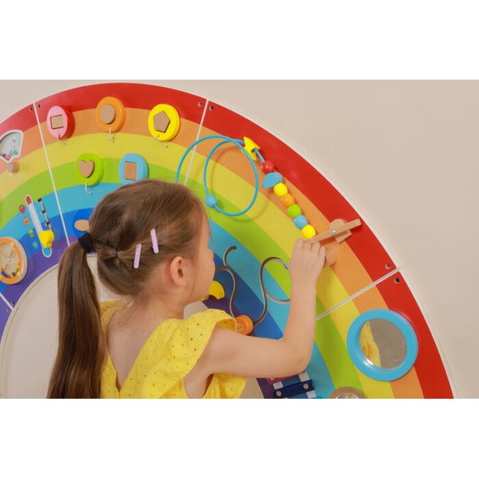VIGA Drewniana Tablica Sensoryczno-Manipulacyjna EDU Tęcza Certyfikat FSC - obrazek 10
