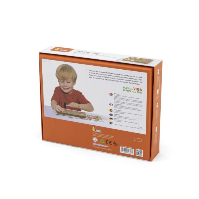 VIGA Przybijanka Drewniana Farma Tablica Korkowa Montessori - obrazek 4