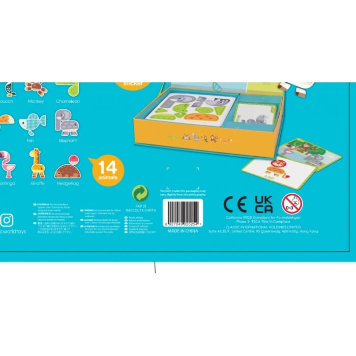 CLASSIC WORLD Układanka Magnetyczna Zwierzęta Tablica Klocki Puzzle Pamięć 60 el. - obrazek 9