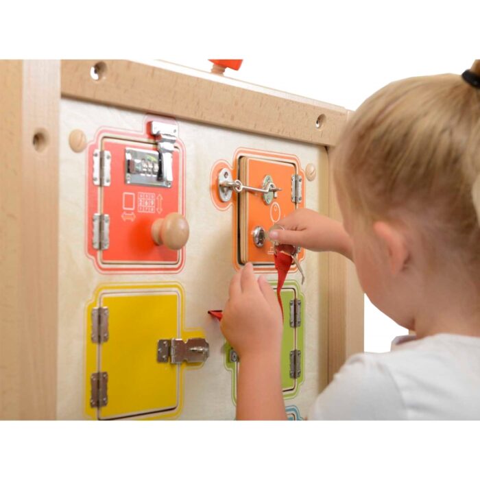 MASTERKIDZ Nauka Otwierania i Zamykania Zamków Ścienna Tablica Manipulacyjna - obrazek 4