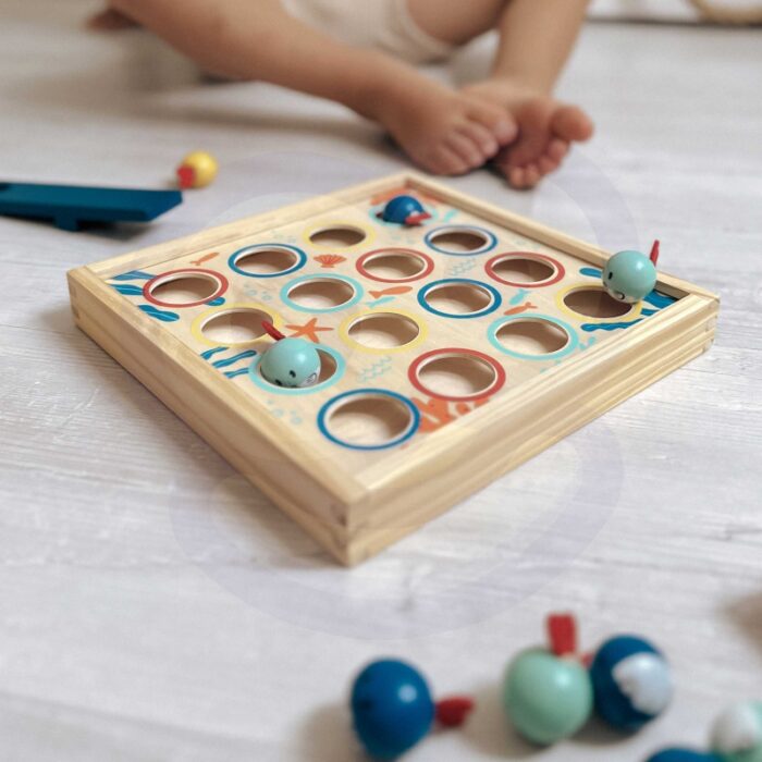 TOOKY TOY Gra dla Dzieci Drewniany Stół Latające Rybki 19 el. - obrazek 5