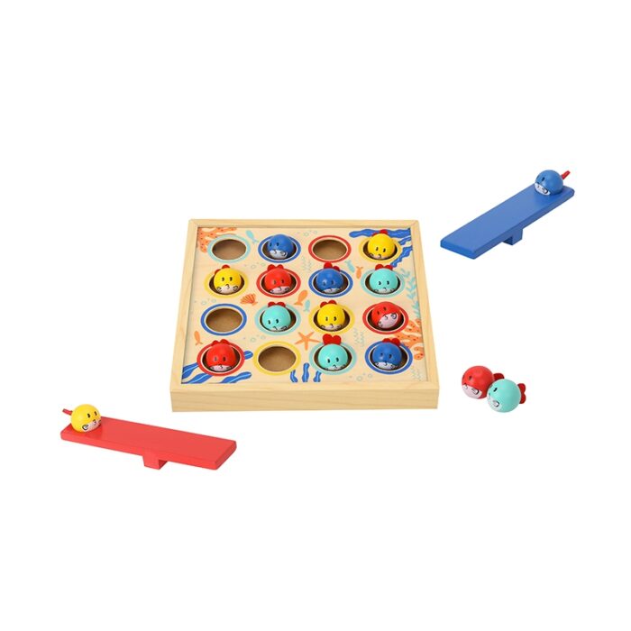 TOOKY TOY Gra dla Dzieci Drewniany Stół Latające Rybki 19 el. - obrazek 7