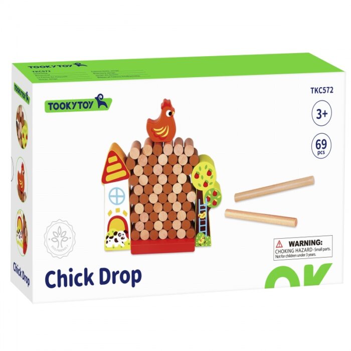 TOOKY TOY Gra Zręcznościowa Spadająca Kura Drewniana Farma - obrazek 15