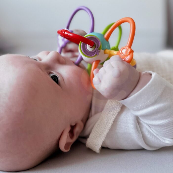WOOPIE BABY ZABAWKA SENSORYCZNA GRZECHOTKA GRYZAK 2w1 - obrazek 4