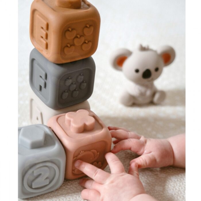 WOOPIE BABY Zestaw Edukacyjna Piramdka Klocki Sensoryczne 2w1 Gryzak Cyferki - obrazek 5