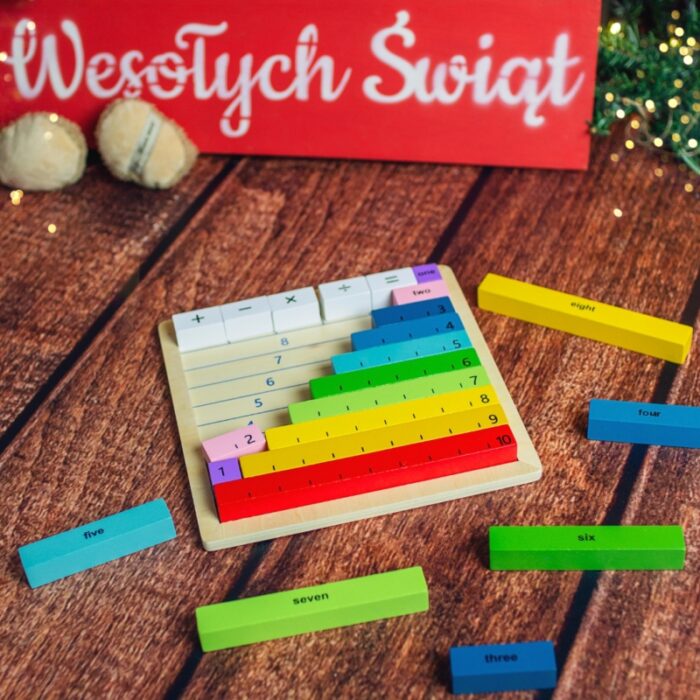 Tooky Toy Drewniana Tablica Matematyczna Nauka Liczenia Liczydło - obrazek 3