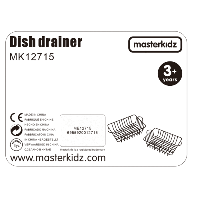MASTERKIDZ Zestaw 2 Metalowe Kosze Szuszarka Do Naczyń Do Kuchni Dla Dzieci - obrazek 2
