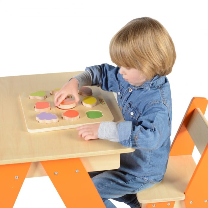 MASTERKIDZ Drewniany Sorter Kształtów Kolorowe Owoce Montessori - obrazek 2