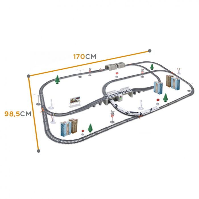 WOOPIE Kolejka Elektryczna Ogromny 914 cm Tor Most Tunel 86 el. - obrazek 14