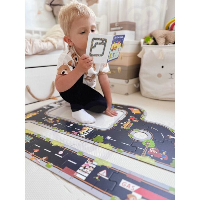 TOOKY TOY Droga Puzzle dla Dzieci Autostrada Makieta 21 el. Certyfikat FSC - obrazek 2