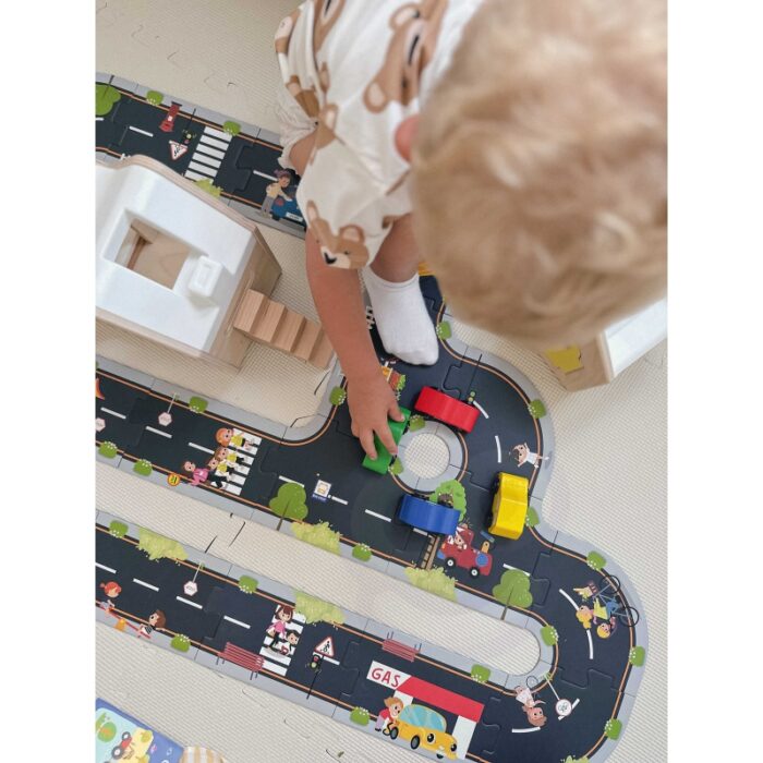 TOOKY TOY Droga Puzzle dla Dzieci Autostrada Makieta 21 el. Certyfikat FSC - obrazek 3