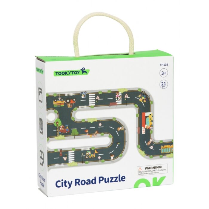 TOOKY TOY Droga Puzzle dla Dzieci Autostrada Makieta 21 el. Certyfikat FSC - obrazek 11