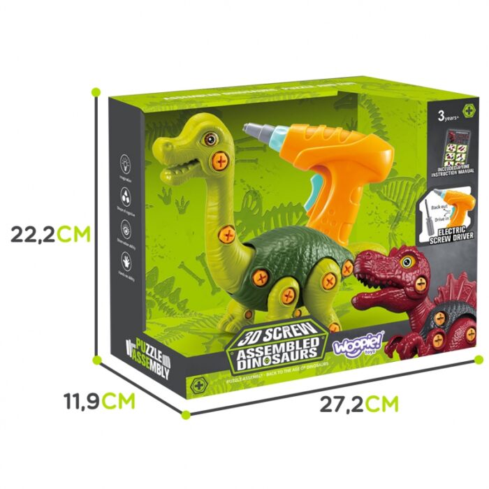 WOOPIE Dinozaur do Skręcania Zestaw Konstrukcyjny + Wiertarka 31 el. - obrazek 9